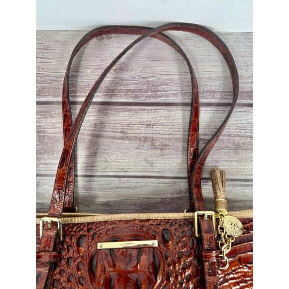 Brahmin Medium Asher Tote Coquette Pecan Two-Tone Melbourne Leather MINT - Picture 14 of 17